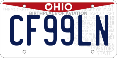 OH license plate CF99LN