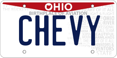 OH license plate CHEVY