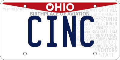 OH license plate CINC