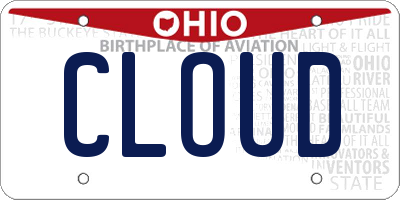 OH license plate CLOUD