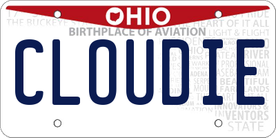 OH license plate CLOUDIE