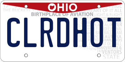 OH license plate CLRDHOT