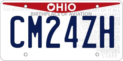 OH license plate CM24ZH