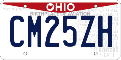 OH license plate CM25ZH