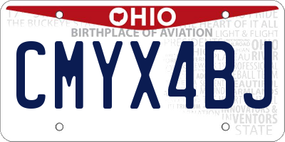 OH license plate CMYX4BJ