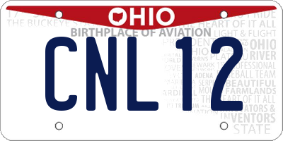 OH license plate CNL12