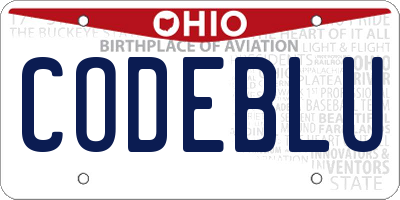 OH license plate CODEBLU