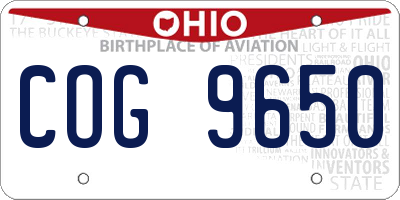 OH license plate COG9650