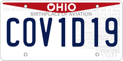 OH license plate COV1D19