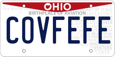 OH license plate COVFEFE