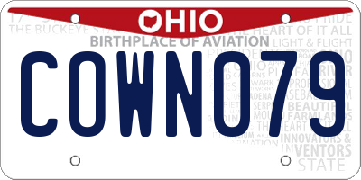 OH license plate COWN079