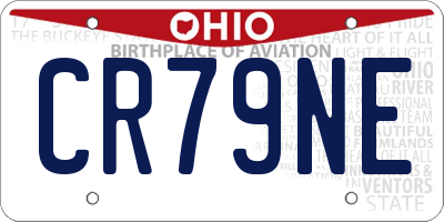 OH license plate CR79NE