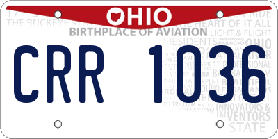 OH license plate CRR1036