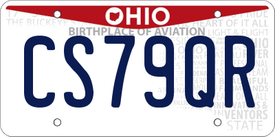 OH license plate CS79QR