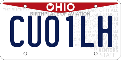 OH license plate CU01LH