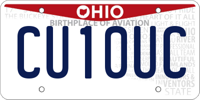 OH license plate CU10UC