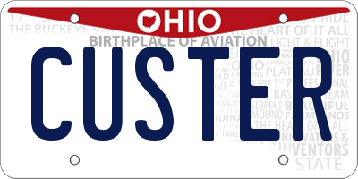 OH license plate CUSTER