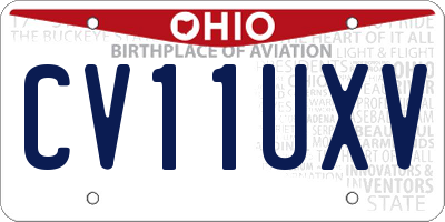 OH license plate CV11UXV