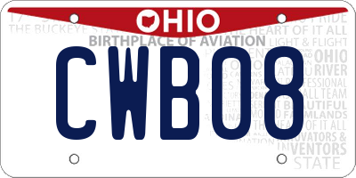 OH license plate CWB08