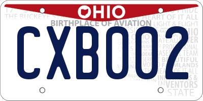 OH license plate CXB002