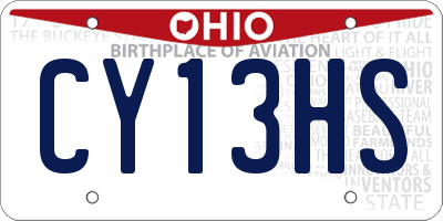 OH license plate CY13HS