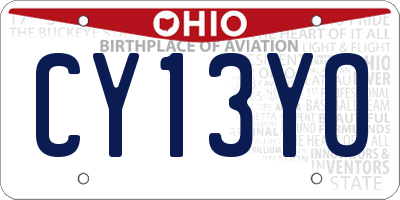 OH license plate CY13YO