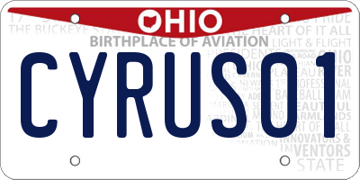 OH license plate CYRUS01