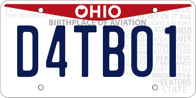 OH license plate D4TBO1