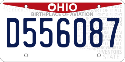 OH license plate D556087