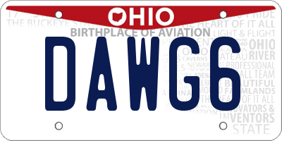 OH license plate DAWG6