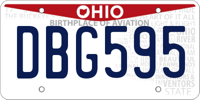 OH license plate DBG595