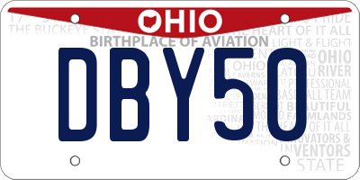 OH license plate DBY50