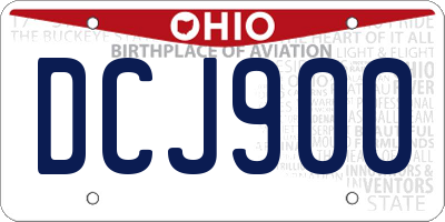 OH license plate DCJ900