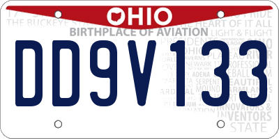 OH license plate DD9V133