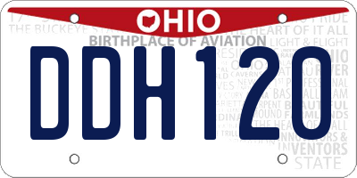 OH license plate DDH120