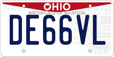 OH license plate DE66VL