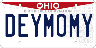 OH license plate DEYMOMY