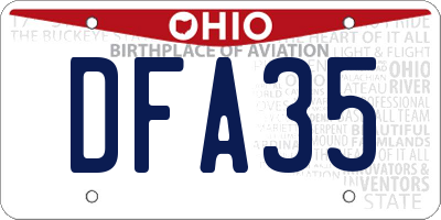 OH license plate DFA35