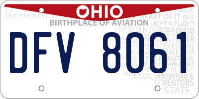 OH license plate DFV8061