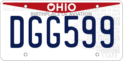 OH license plate DGG599