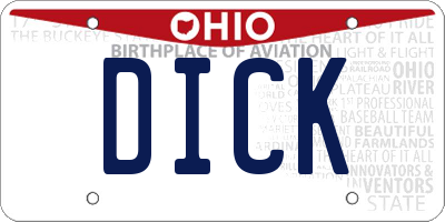 OH license plate DICK