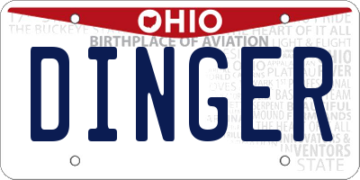 OH license plate DINGER