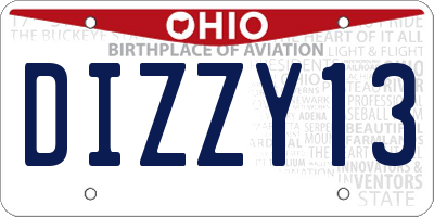 OH license plate DIZZY13