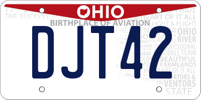 OH license plate DJT42