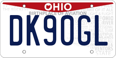 OH license plate DK90GL