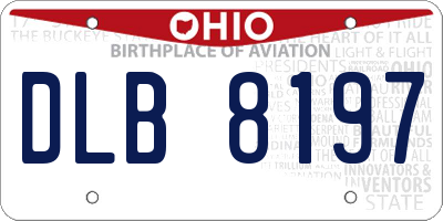 OH license plate DLB8197