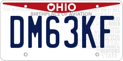 OH license plate DM63KF