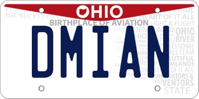 OH license plate DMIAN