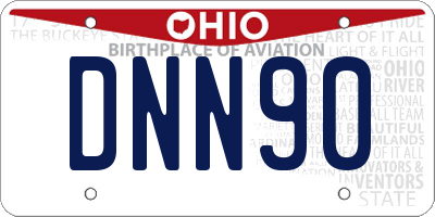 OH license plate DNN90