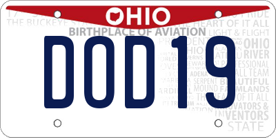 OH license plate DOD19